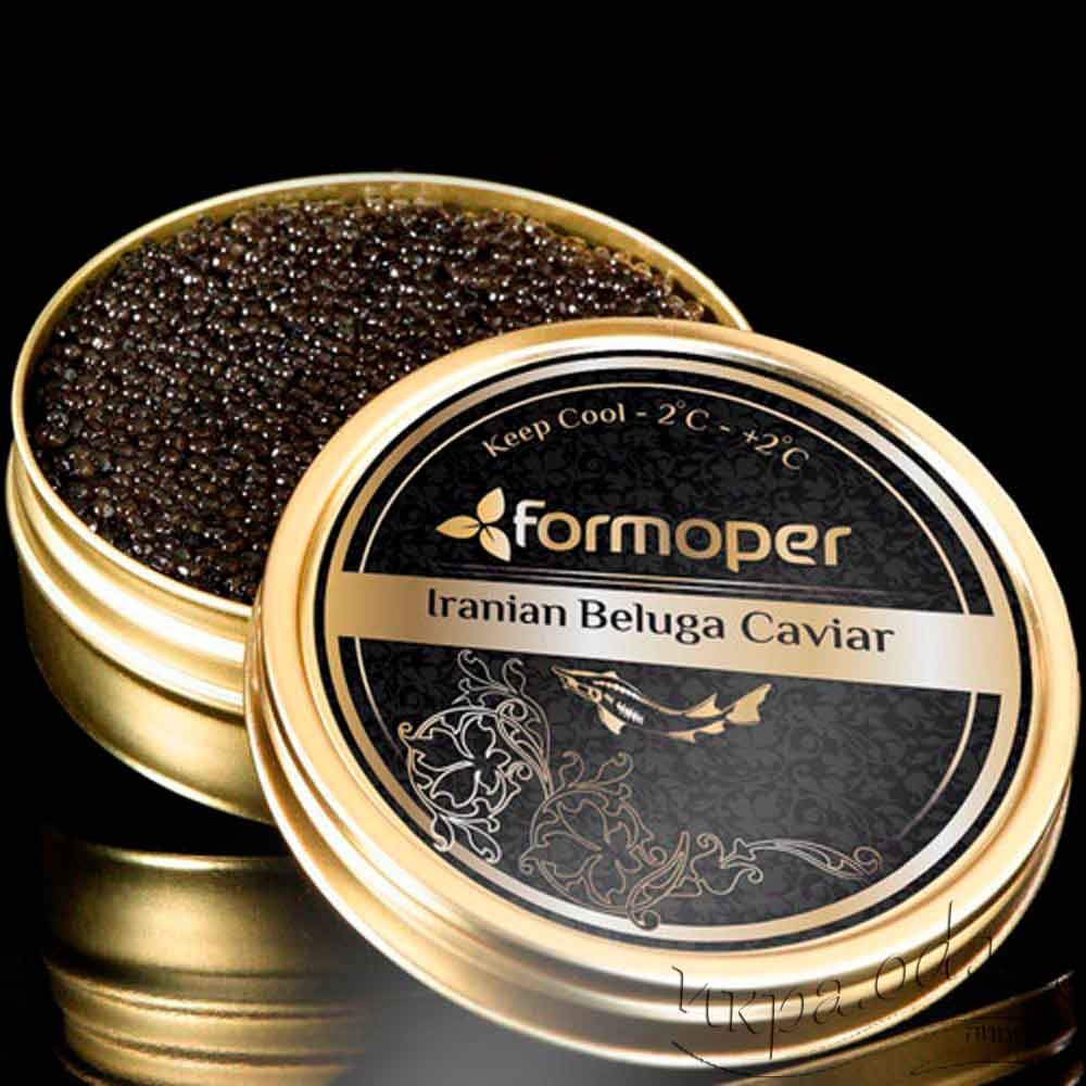 Икра осетровая черная Белуги 50 грамм в жесть банке Formoper - Формопер Иран