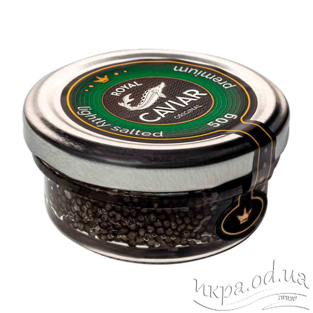 Осетровая черная икра стерляжья забойная Royal Caviar 50г, 100г, 200г, 300г в стекло банке